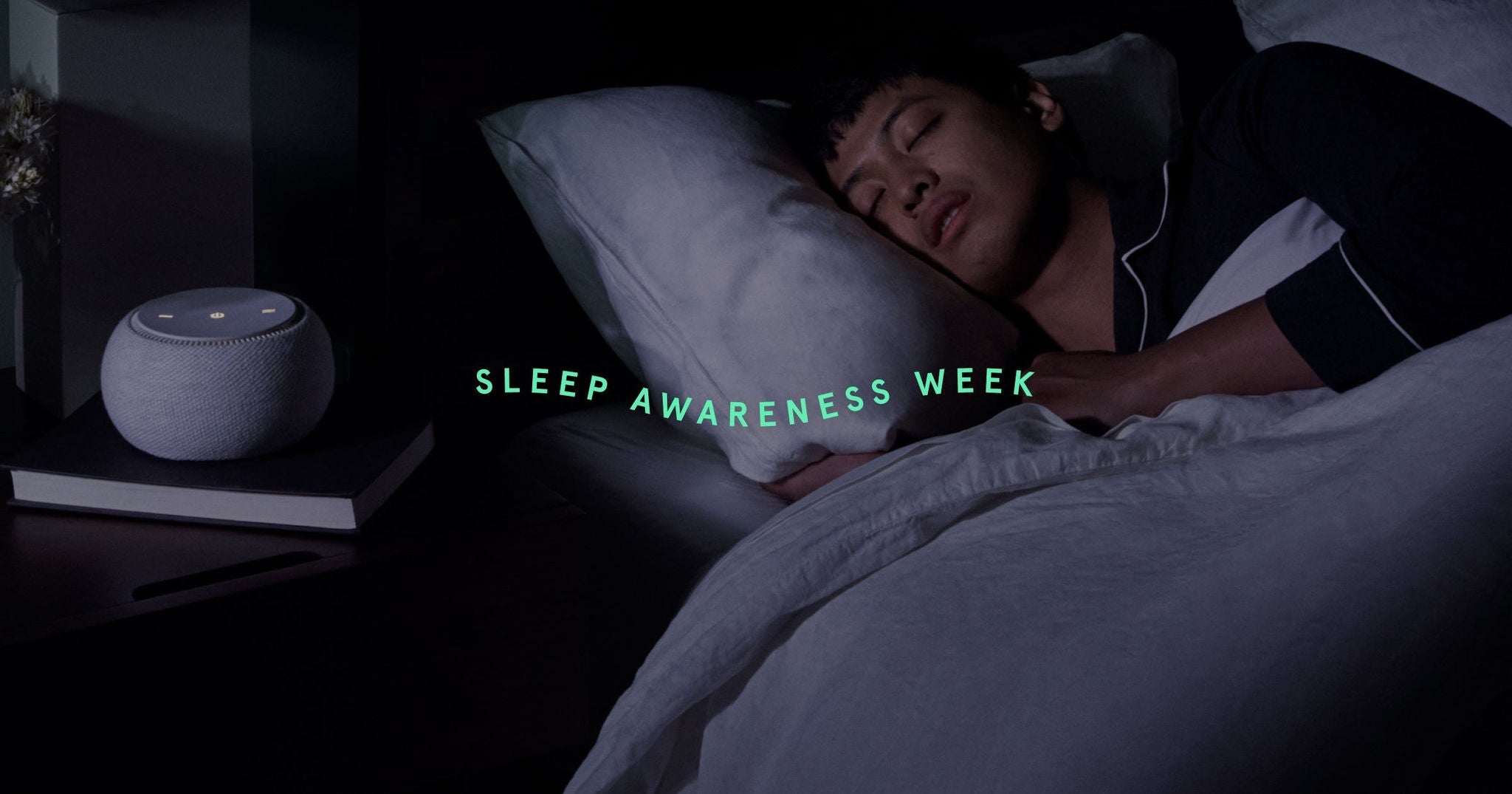 Smart Speaker on Nightstand in Bedroom