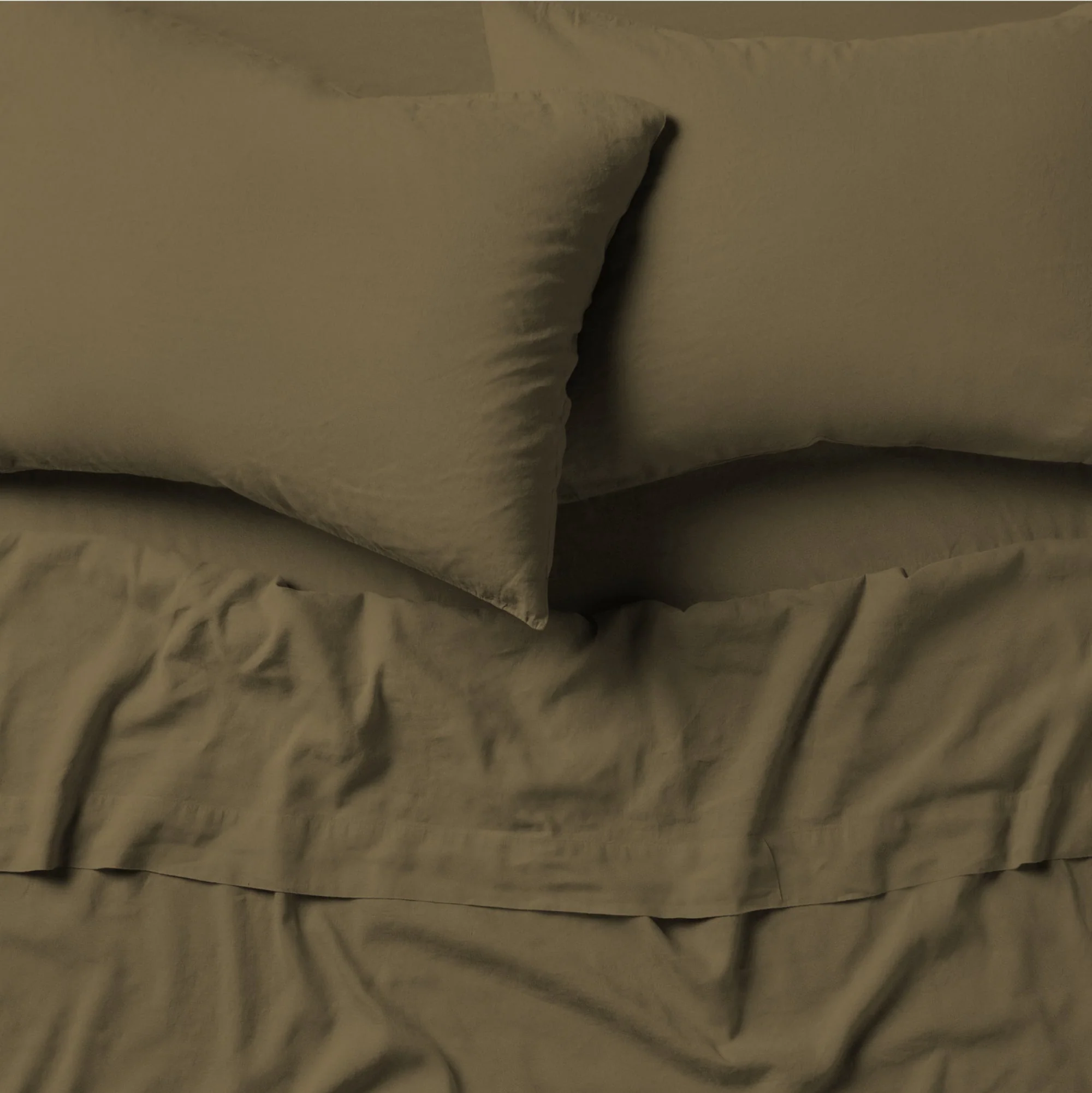 Neutral-toned bedding with pillows