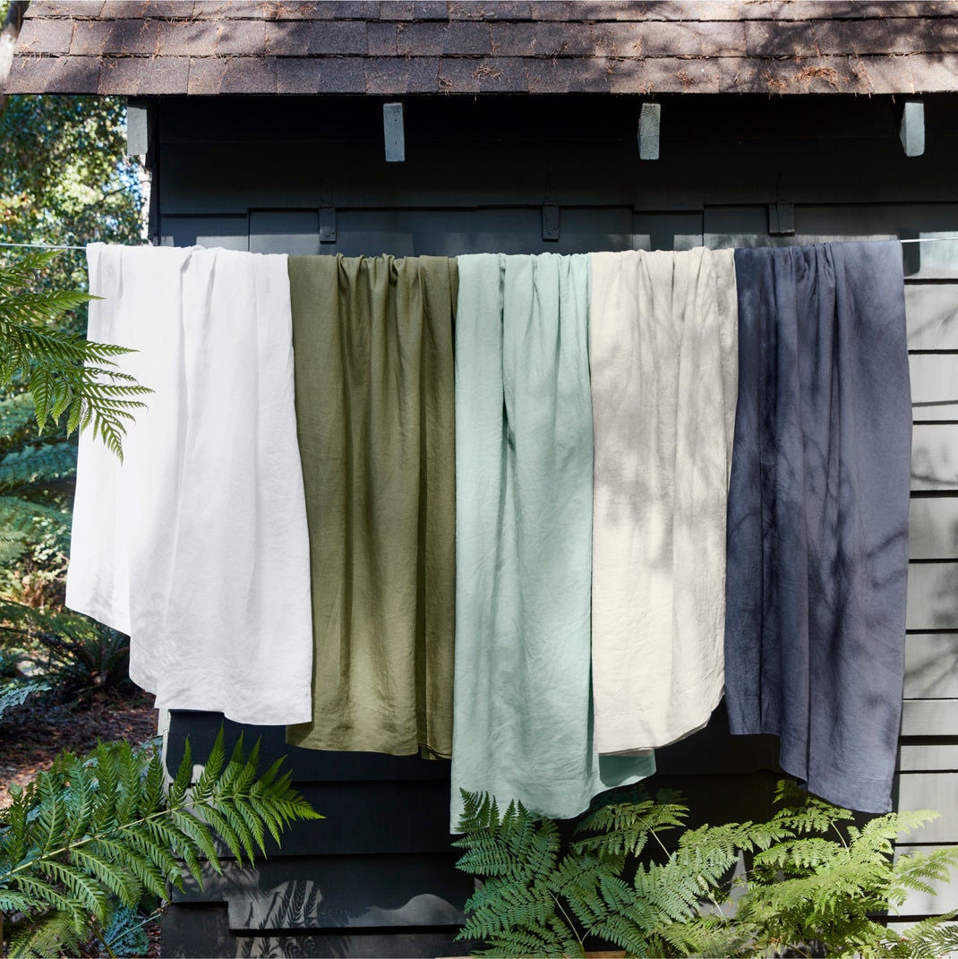 Assorted Towels Hanging Outdoors