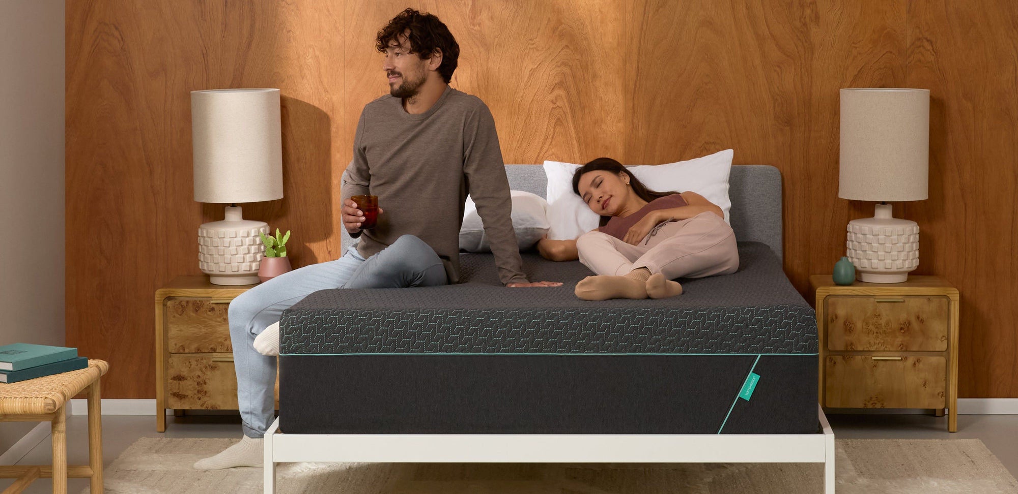 Modern bedroom with memory foam mattress