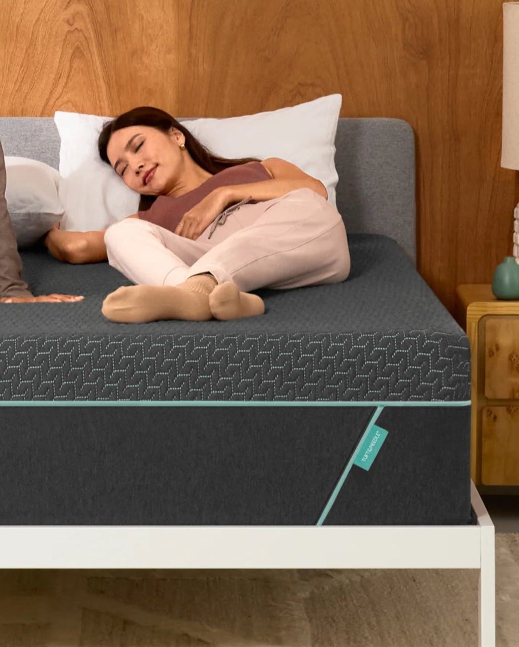 Modern memory foam mattress in bedroom