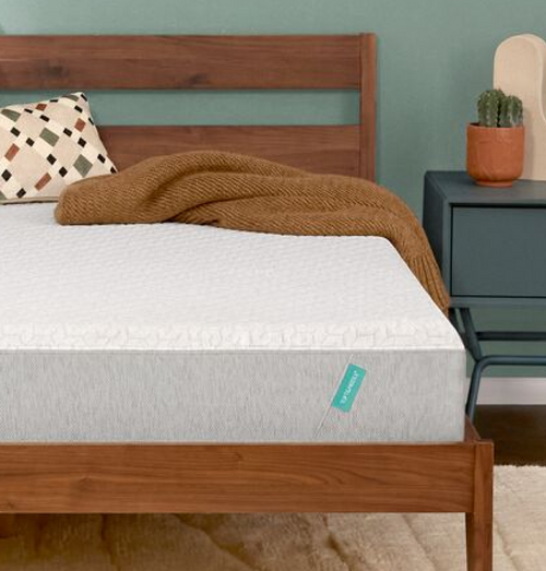 Modern bed with memory foam mattress