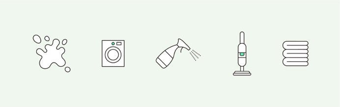 Cleaning icons with household tools